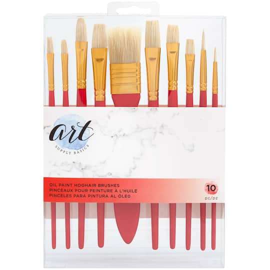American Crafts&#x2122; Art Supply Basics Oil Paint Hog Hair Brush Set